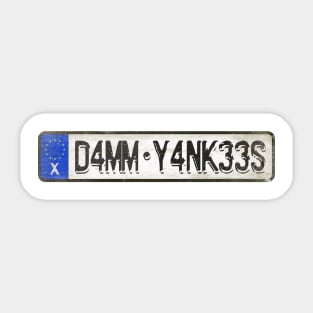 Damm Yankees - License Plate Sticker